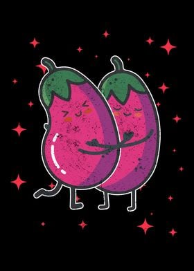 Cute Eggplant Couple