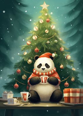 Sweet Xmas Tea Panda