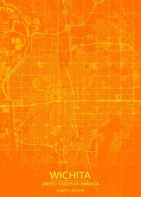 Wichita Kansas Orange Map