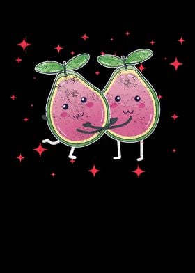 Cute Guava Couple Hugging