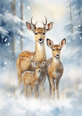 Deer Family Xmas