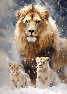Merry Xmas Lion Family
