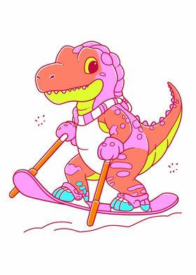 Trex Loves Skiing