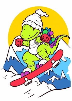 Dinosaur X Snowboarding