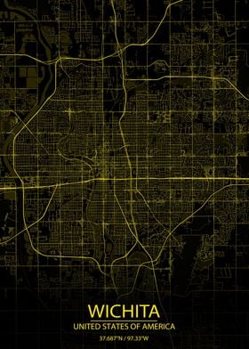 Wichita Black Yellow Map