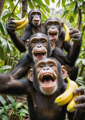 Chimpanzee taking selfie