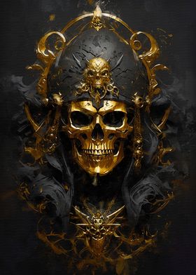 Gold Skull with Crown