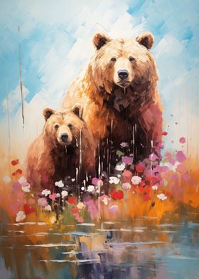 Bear Family Painting