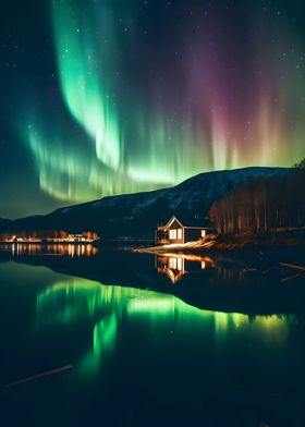 Colorful Aurora Borealis