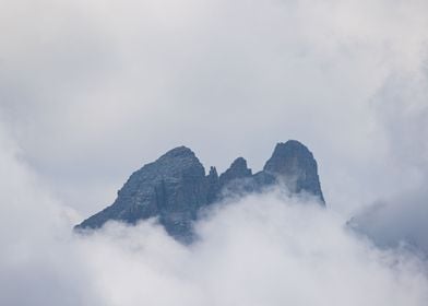 Mountain in the clouds