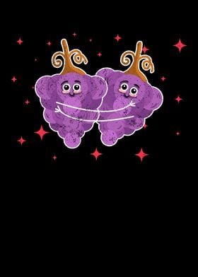 Cute Grape Couple Hugging