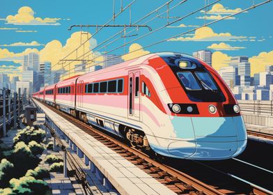 Shinkansen Leaving City
