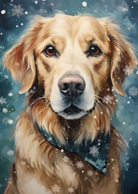 Golden Dog Portrait Art