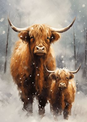 Merry Xmas Cow Family