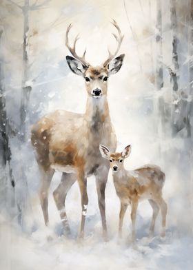 Merry Xmas Deer Family