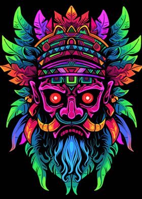 Aztec Mask Neon