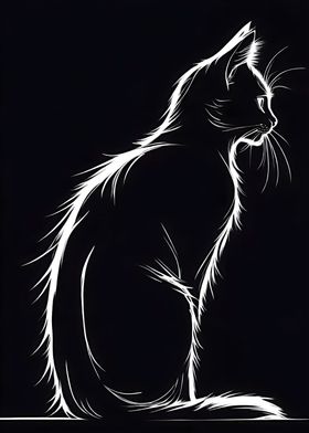 black cat vector art 