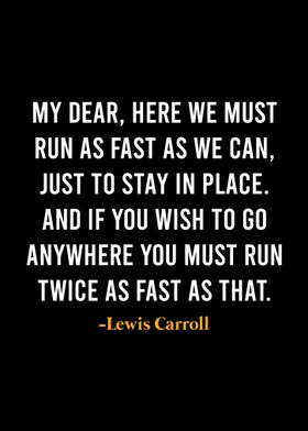 Lewis Carroll Quote: “You have to run as fast as you can just to