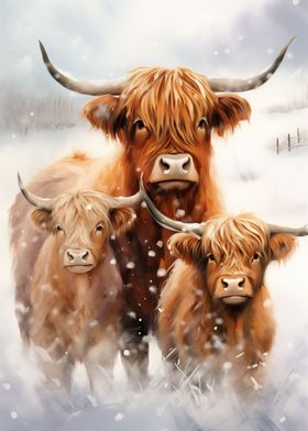 Merry Xmas Cow Family