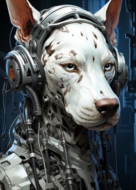 Cyberpunk White Dog