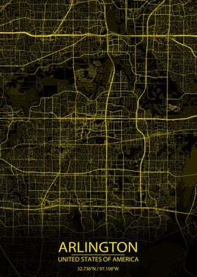 Arlington Black Yellow Map