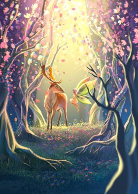 Fairy and deer