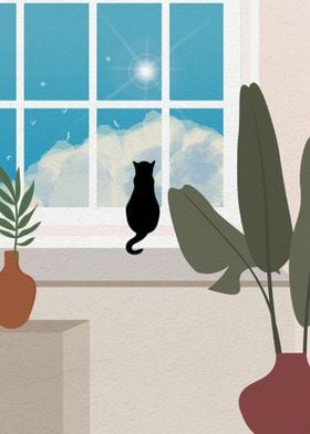 Cat on a window