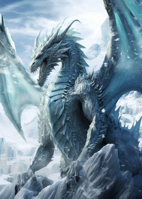 Frozen Dragon in Ice World