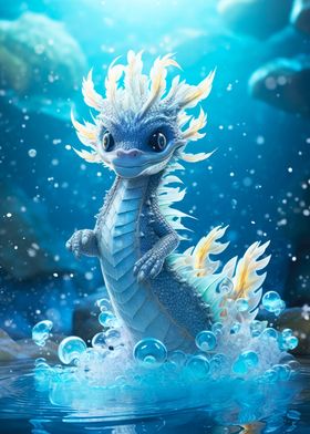 Cute Baby Water Dragon