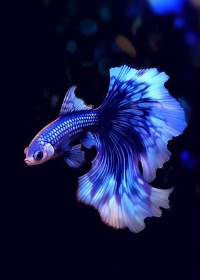 Blue and White Betta