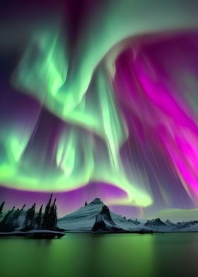 Colorful Aurora Borealis