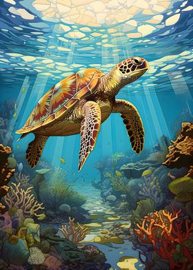 Sea turtle aquarium