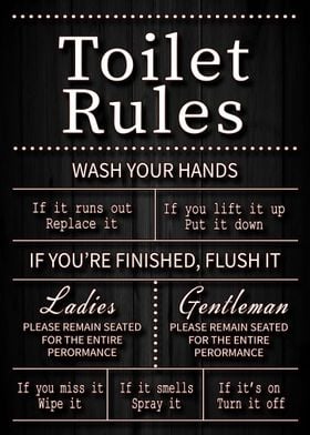 Toilet Rules Funny 