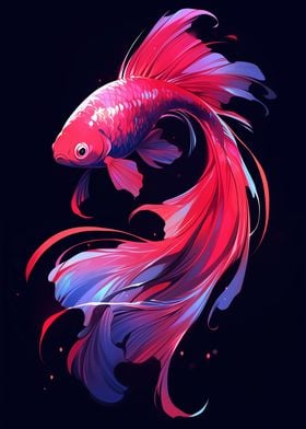 Red and Blue Betta