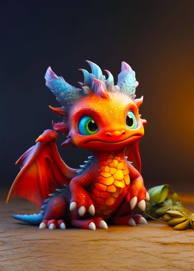 Cute Baby Flame Dragon