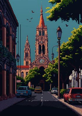 Guadalajara city Pixel Art