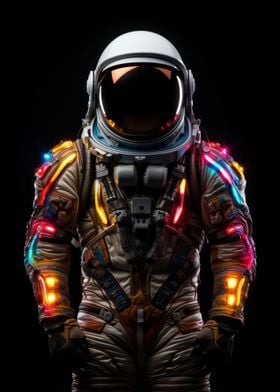 Abstract Neon Astronaut