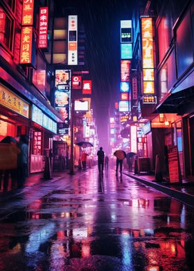 Neon Tokyo street Japan