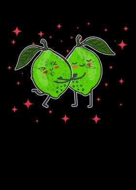 Cute Lime Couple Hugging