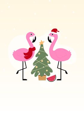 Christmas Flamingos 