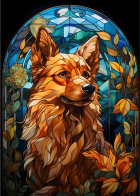 Dog Stained Glass