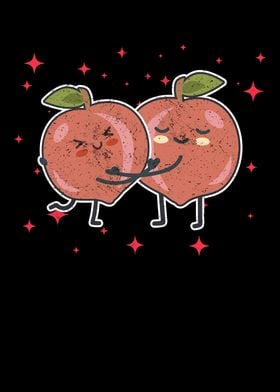 Cute Peach Couple Hugging