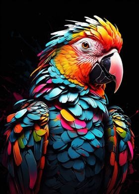 Colorful parrot bird