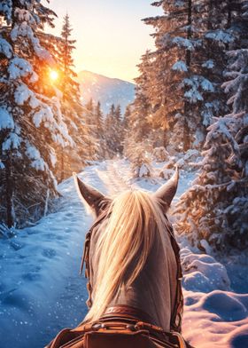 Horseback In Snow