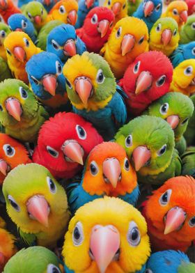 Colourful Parrot Crowd