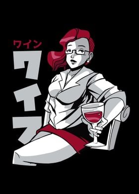 Wine Anime Woman