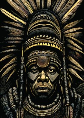 Zulu Tribal King Mask