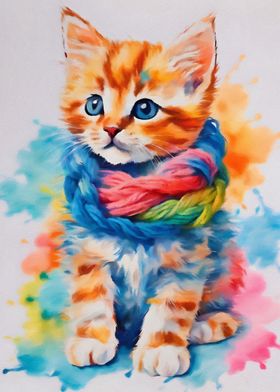 Sweet Colorful Kitten