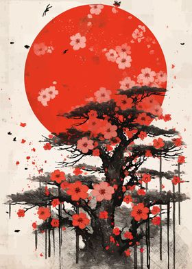 blossom Japanese flag 