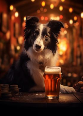 Border Collie Pint of Beer